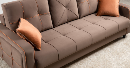 Диван - кровать Черри Н (ТД 286 IRIDA 05 (шоколадно-коричневый), Эвита терра (терракотовый))