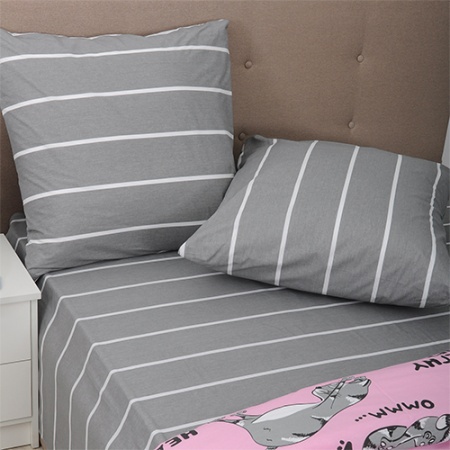 Комплект постельного белья 2 спальный "Традиция", ПОПЛИН, 100%-хлопок (Йога Кошки роз.)