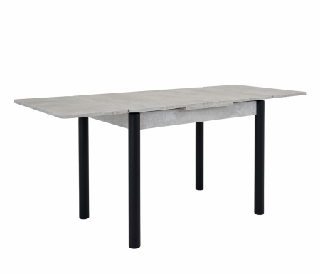 Стол Милан-1 EVO 70*110 (+30+30) (ноги черный) (Светлый цемент)