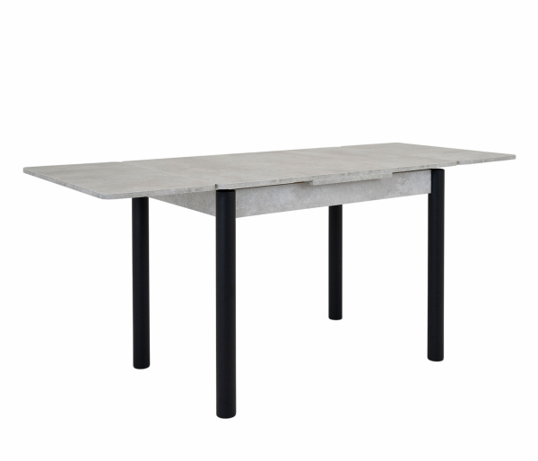 Стол Милан-1 EVO 70*110 (+30+30) (ноги черный) (Светлый цемент)