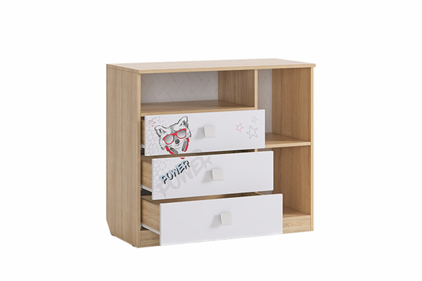 Комод "Энерджи" (дуб сонома/белый)