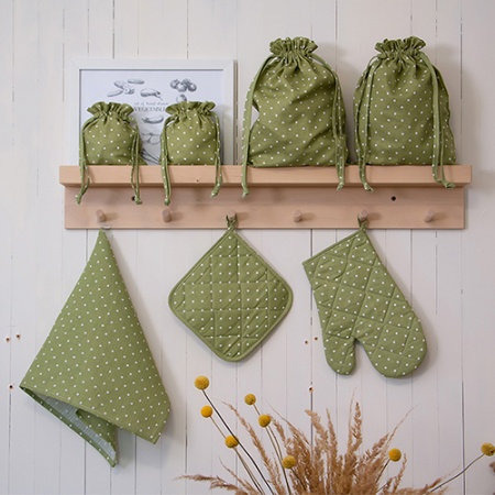 Набор для кухни 2 предмета "Радушная хозяйка (Традиция) горошек серый