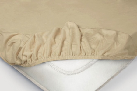 Трикотажная простыня на резинке 120х200х20 (Бежевый)