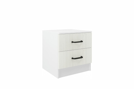 1.021 Комод с 2 ящиками с ручками  404х475х385(белый, сосна белая, Модерн 128)