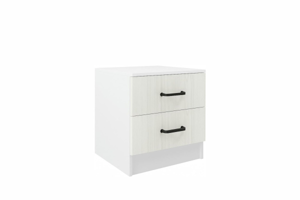 1.021 Комод с 2 ящиками с ручками  404х475х385(белый, сосна белая, Модерн 128)