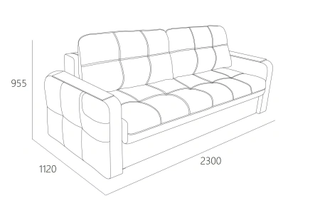 Диван-кровать "SMART" 3 СК (Velutto 19)