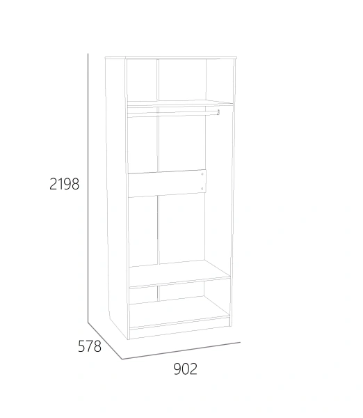 НМ 040.60 Х Шкаф для одежды ("Оливия", Белое дерево, Дуб Сонома)
