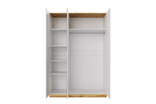 FRESCO шкаф 3-х дверный с зеркалом(N) Белый/Дуб Вотан