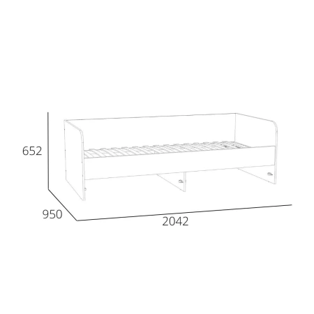 НМ 041.38 Кровать "Банни" ("Банни" ,Макарун ,Белый ,Дуб сонома)
