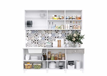 Кухня "POINT 200" (сонома) (корпус белый + фасад сонома)