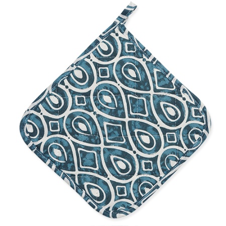 Набор для кухни 2 предмета "Радушная хозяйка" (рукавичка-прихватка, прихватка) Орнамент белый)