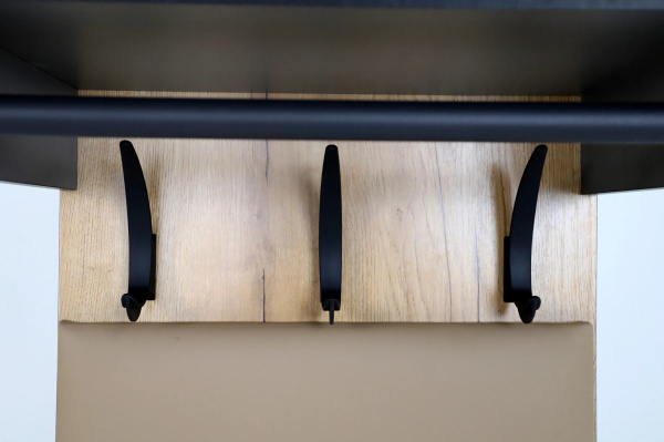 "ОЛЬГА-ЛОФТ 6.1" Вешало настенное без зеркала (Дуб Крафт Золотой / Темно Серый)