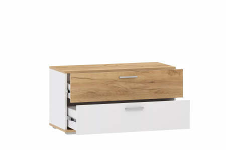 НМ 013.25 Тумба для обуви ("Санти", Белый Фасадный/Дуб Крафт Золотой)