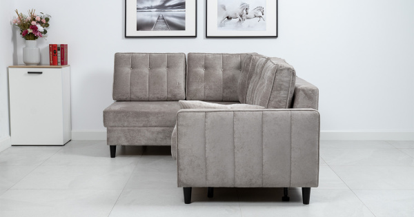 Диван - кровать угловой Арно (Арт. ТД 563 Лаки 02 (серый жемчуг), Лаки 02 (серый жемчуг), Vertical