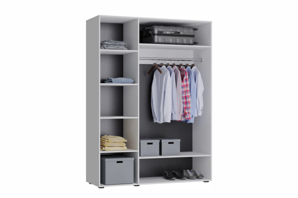 GLOSS шкаф 3-х дверный Белый/Белый глянец 