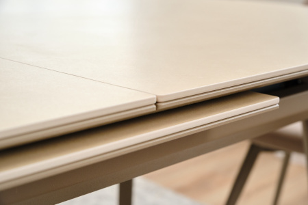 Стол Шамони-1С 140*85 (+37) №5 (царга Мокко/МДФ+PVC Мокко/Cream-Latte)