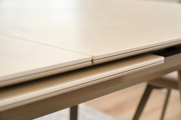 Стол Шамони-1С 140*85 (+37) №5 (царга Мокко/МДФ+PVC Мокко/Cream-Latte)