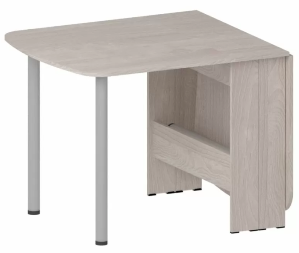 "ОРИГАМИ" Стол-книжка обеденный (КОМПЛЕКТ ИЗДЕЛИЯ) (Ясень Шимо Светлый / опора Графит)