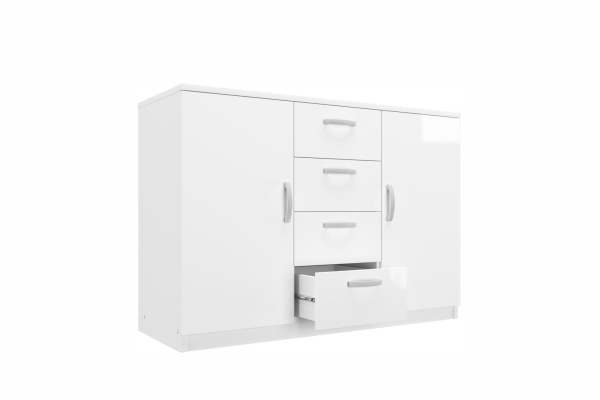 02.08 Комод 1208х860х447 Белый глянец(белый, белый глянец, Лотос 128)