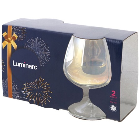 Золотистый хамелеон набор 2х бокалов для коньяка 400 мл P1639