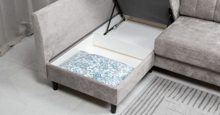 Диван - кровать угловой Арно (Арт. ТД 563 Лаки 02 (серый жемчуг), Лаки 02 (серый жемчуг), Vertical