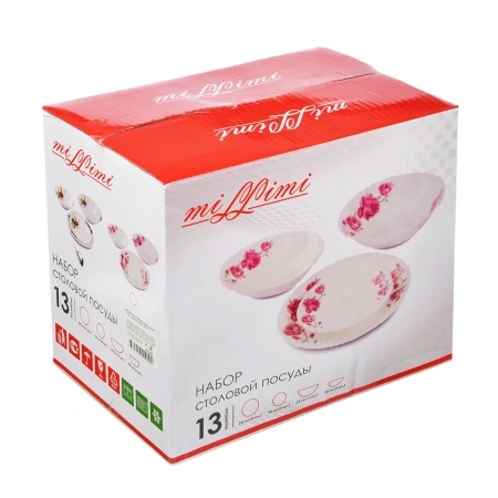 MILLIMI Инесса Набор столовой посуды 13 пр., опаловое стекло, 180113 818-089