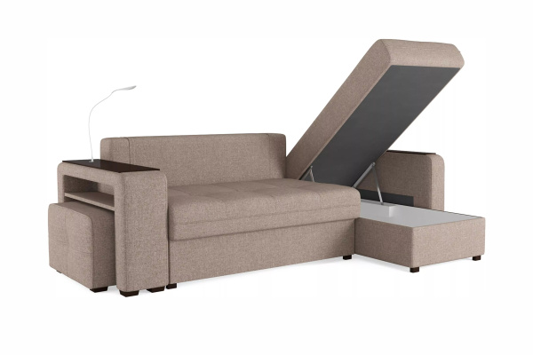 Диван-кровать угловой "SMART" Б4-2Т-1Пф-Б3 СК (Sherlock 932)