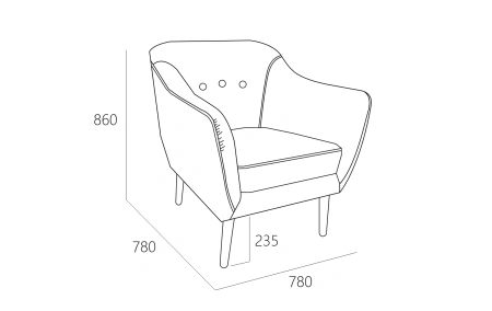 Кресло "Ланкастер" 1кр СК (Вивальди 9)