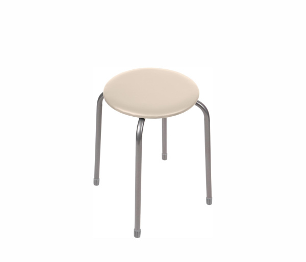 Табурет Эконом на 4-х опорах (круглое сидение ДСП) (ТЭ 2 Слоновая кость)