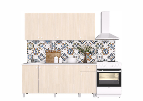 Кухня "POINT 180" (феррара) (корпус белый + фасад феррара)