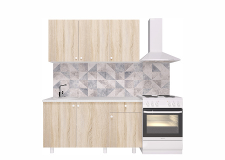 Кухня "POINT 150" (сонома) (корпус белый + фасад сонома)