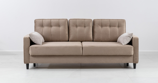 Диван - кровать Арно (Арт. ТД 565 Лаки 04 (песочный), Лаки 04 (песочный), Vertical 910 (молочно-сер