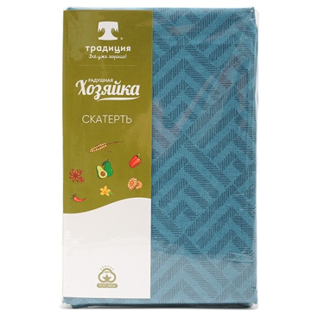 Скатерть декоративная  145х145 "Радушная хозяйка (Традиция)" (Ромбы синий)