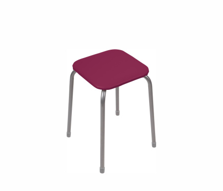 Табурет Эконом на 4-х опорах (квадратное сидение ДСП) (ТЭ 3 Темно-Красный)