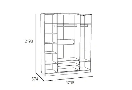 НМ 011.84 Х Шкаф комбинированный ("Оливия", Белое дерево, Дуб Сонома)