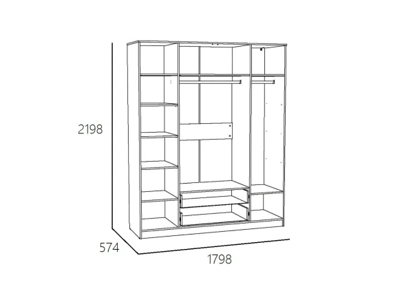 НМ 011.84 Х Шкаф комбинированный ("Оливия", Белое дерево, Дуб Сонома)
