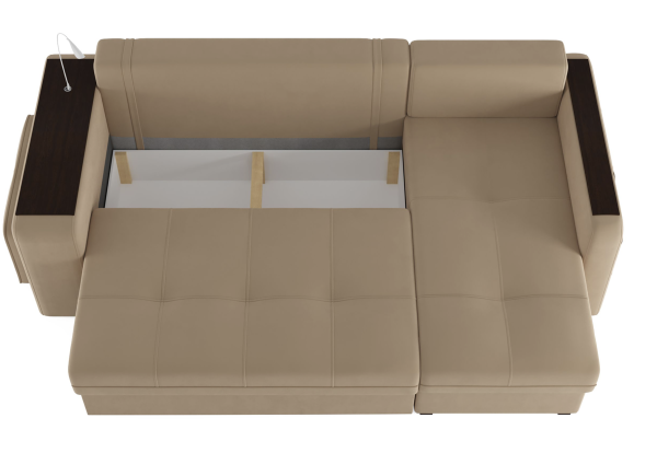 Диван-кровать угловой "SMART" Б3-1Пф-2Т-Б4 СК (Velutto 05)