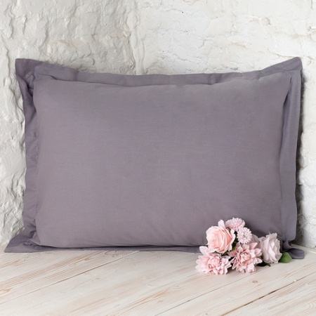 Наволочка с ушками "Цвет Эмоций" 50х70, поплин, 100% хлопок (Грей)