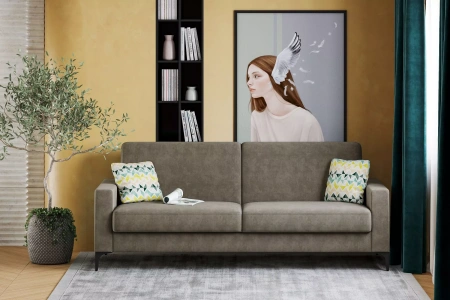 Диван-кровать Алекс 3т (Геометрия 69+Вивальди 5)