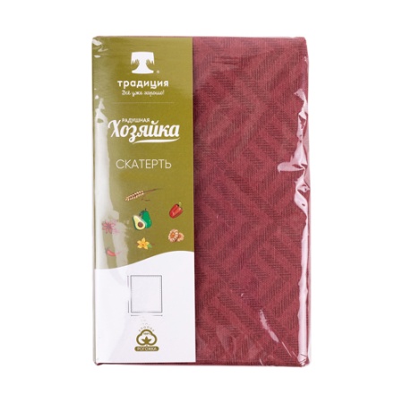 Скатерть декоративная  145х145 "Радушная хозяйка (Традиция)" (Ромбы бордо)