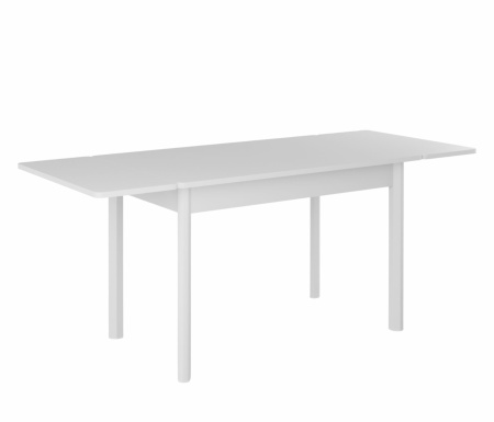Стол Милан-1 EVO 70*110 (+30+30) (ноги белый) (Белый цемент)