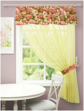 Тюль Стильный дом "Пионовый рассвет", 250*200 см