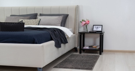 Кровать двойная Мелисса 180 ((Тори 56 велюр (светло-бежевый), Тори 56 велюр ( светло-бежевый))) (кро