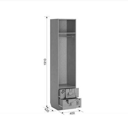 Шкаф комбинированный "Амели" (с ящ. 1-створчатый) (дуб млечный)