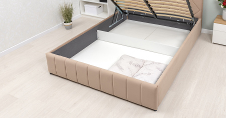 Милана 160 Кровать двойная НР (Tenerife latte (бежевый кофейный), (комплект)